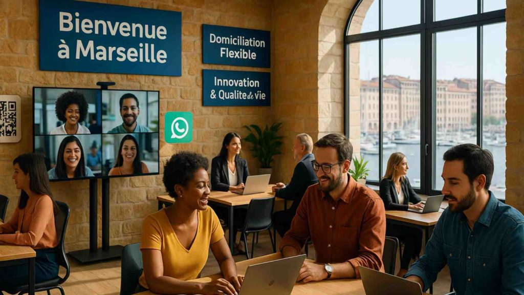 Un bureau fictif sur Marseille pour montrer l'impact du coworking au sein de cette ville du sud. 