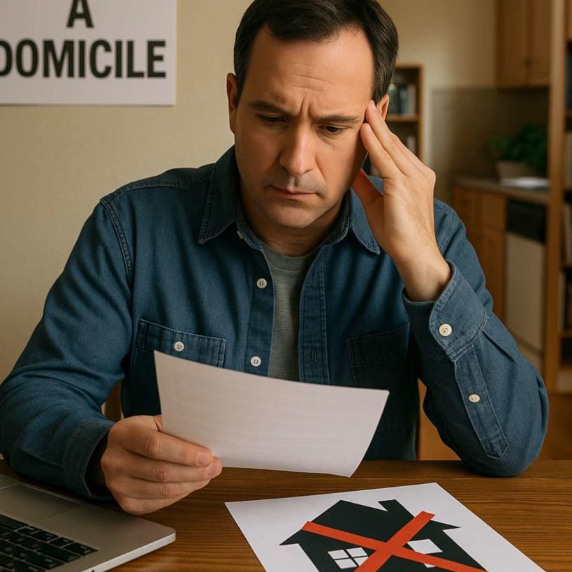 Domiciliation refusée Entrepreneur préoccupé par la domiciliation